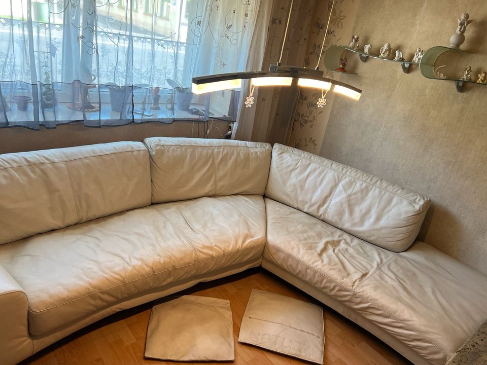 Italienische Eck-Couch, Echtleder ( Natuzzi ) in Buttstädt