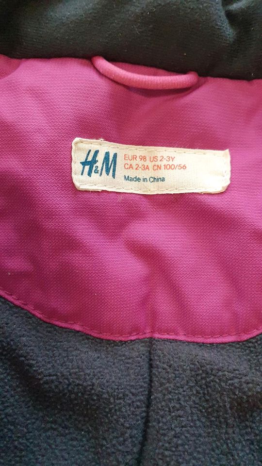 H&M Schneeanzug Größe 98 pink in Osterholz-Scharmbeck