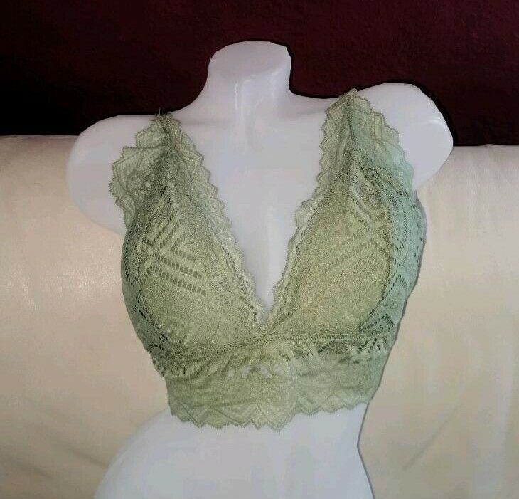 Bralette khaki Spitze Triangel Bra Bustier Muster Hunkemöller XL in Schwieberdingen