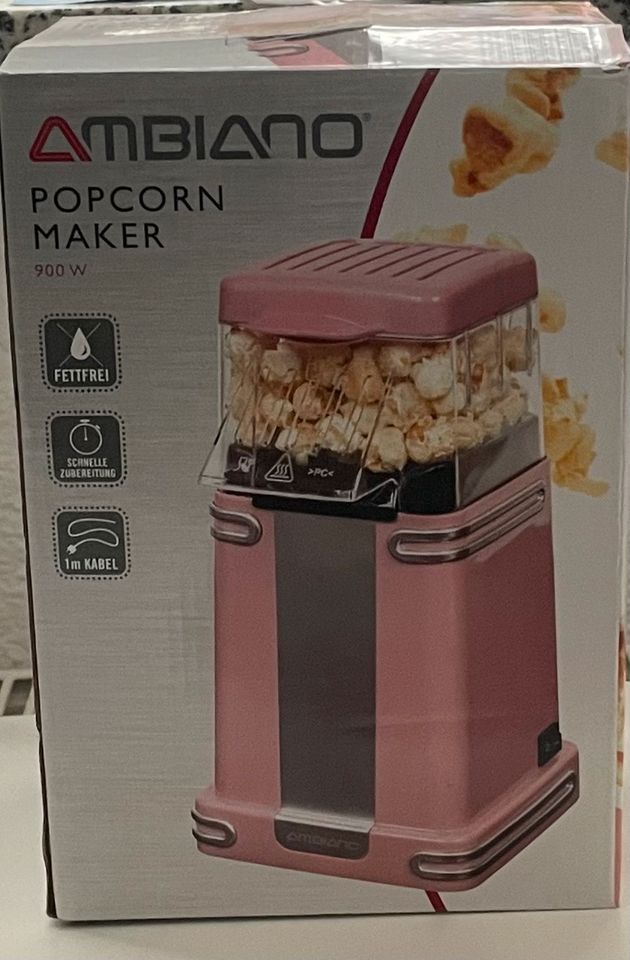 Popcorn Maker Ambiano, Neuwert, 1 x benutzt, rosa in Limburg