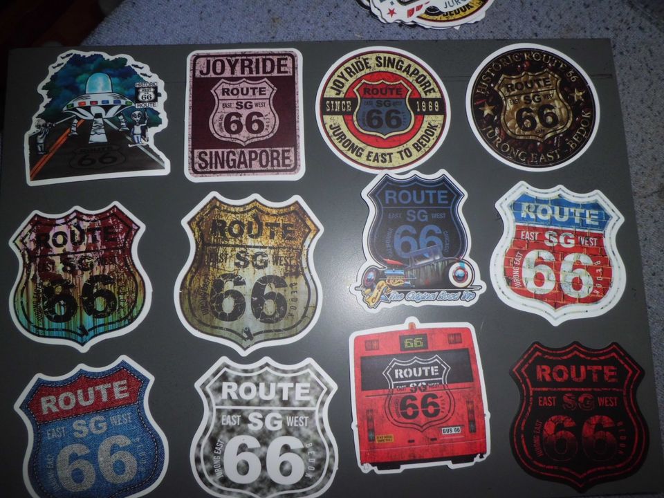 50 Aufkleber Route 66 Amerika Kalifornien Biker Alien NEU in Hattersheim am Main