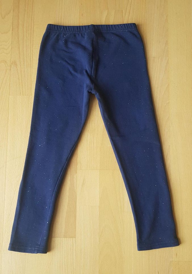 Leggings Kiki & Koko, Glitzer-Blau, Neuwertig, Gr. 116 in Frankfurt am Main