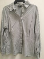 Stretch-Bluse mit Puffärmeln grau-weiß gestreift von Papaya Berlin - Charlottenburg Vorschau