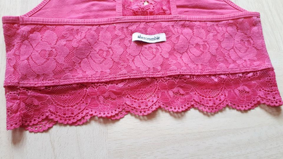 Abercrombie Bustier Bralette Gr. 146 152 mit Spitze Pink in Boppard