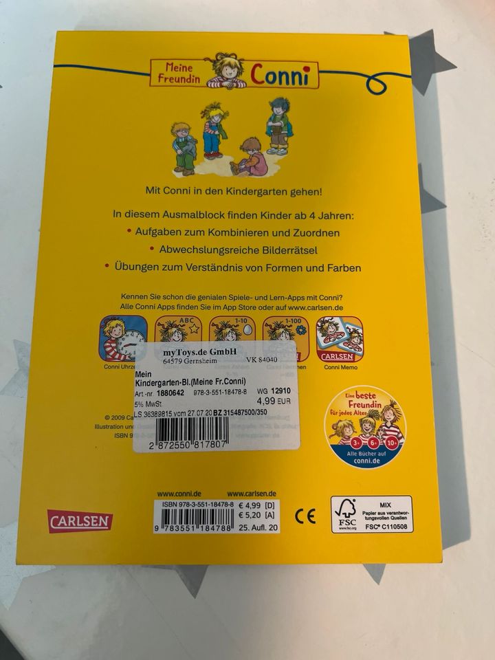 Übungsbuch: Conni / mein Kindergarten-Block in Bassum