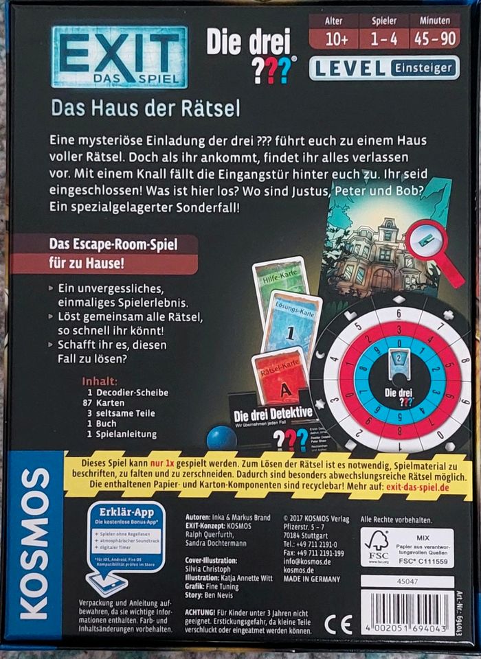 Exit Das Spiel Die drei ???/ das haus der Rätsel in Berlin