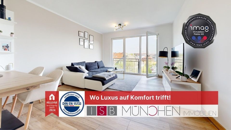 Ruhige Traumwohnung mit Luxusausstattung und idyllischem Südbalkon mit bester Verkehrsanbindung in München