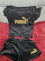Zweiteiler schwarz samtartig mit goldenen Puma-Logo // Größe: S/M Bayern - Postbauer-Heng Vorschau