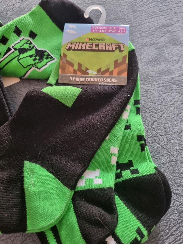 MINECRAFT Sneaker Socken, Gr. 37-40 - NEU mit ETIKETT in Kaiserslautern