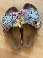 Sandalen, Jeansoptik mit perlen und Blumen, Große 37 Bayern - Herrsching Vorschau