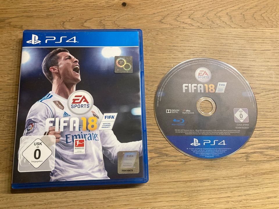 Playstation 4 PS4 FIFA 2018 Fifa18 Fussball wie neu in Spiegelau