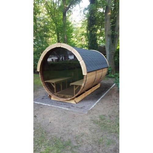 Bubble Panorama inkl Ofen 3,5m x 2,27m Sauna Fass in Stein-Bockenheim