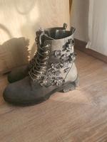 Damen Stiefel boots grau schnürung Blumen glitzer primark Mädchen Bayern - Himmelkron Vorschau