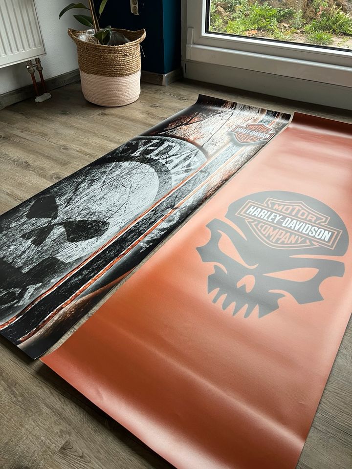 Harley Davidson Kunststoff Banner Reklame Werbung Wandbild 1.5m in Chemnitz