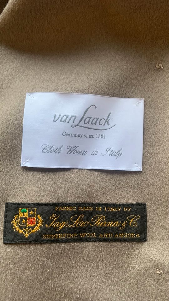 van Laack Mantel Loro Piana Angora Wolle 36 Beige in Meddewade