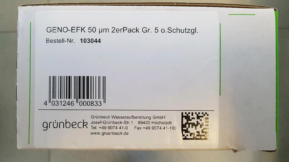 Grünbeck Eraatzfilterkerze 2er Pack ohne Schutzglocke NEU OVP in Gschwend