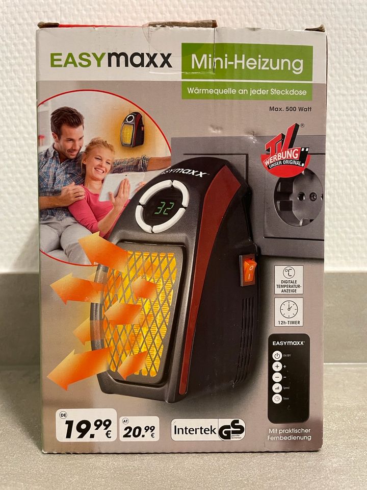 EASYMAXX Mini Heizung mit Fernbedienung für Steckdose | 500 Watt