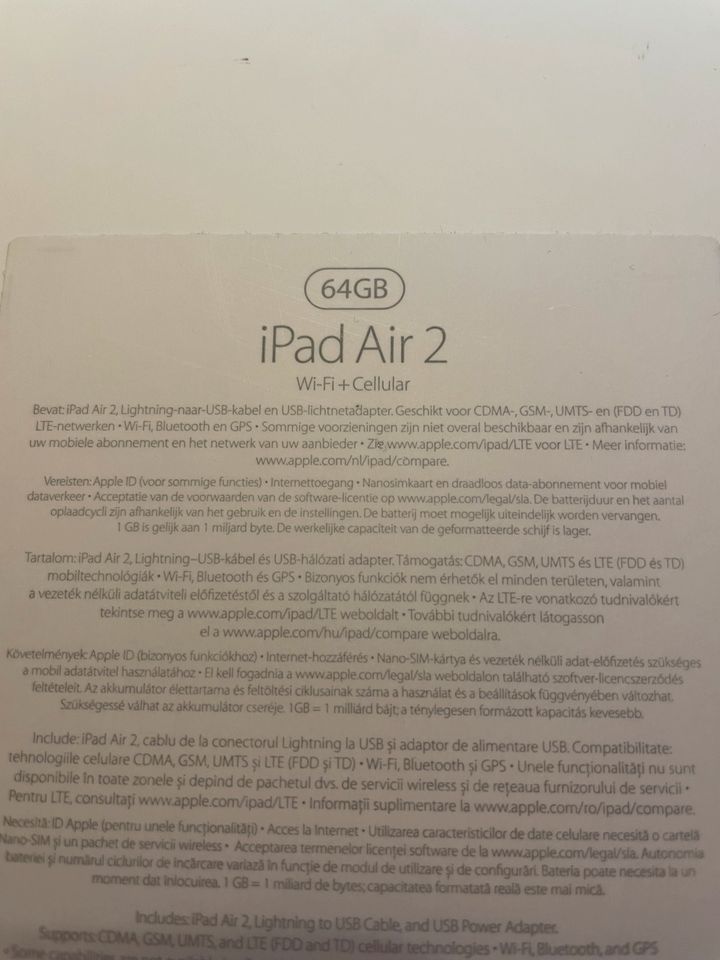 iPad AIR 2 Gold Original Verpackung Apple in Niedernberg