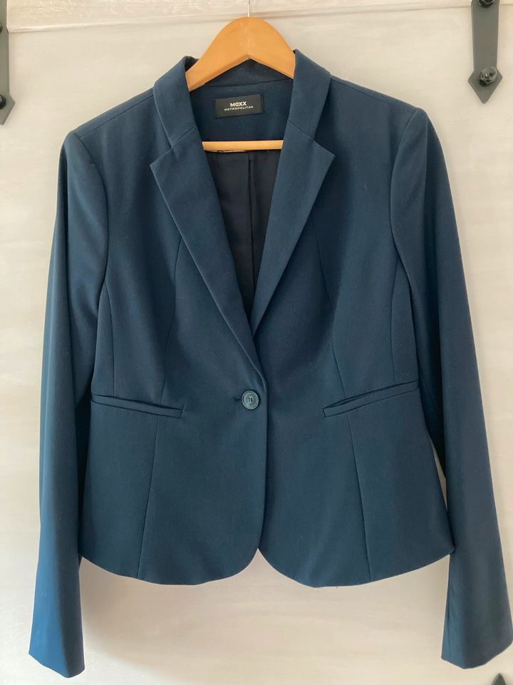 Jacket, Kostüm Jacke, MEXX, klassisch, dunkelblau, Gr. 40 in Halle