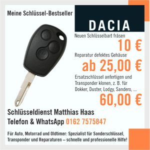 Dacia Schlüssel  Kleinanzeigen ist jetzt Kleinanzeigen