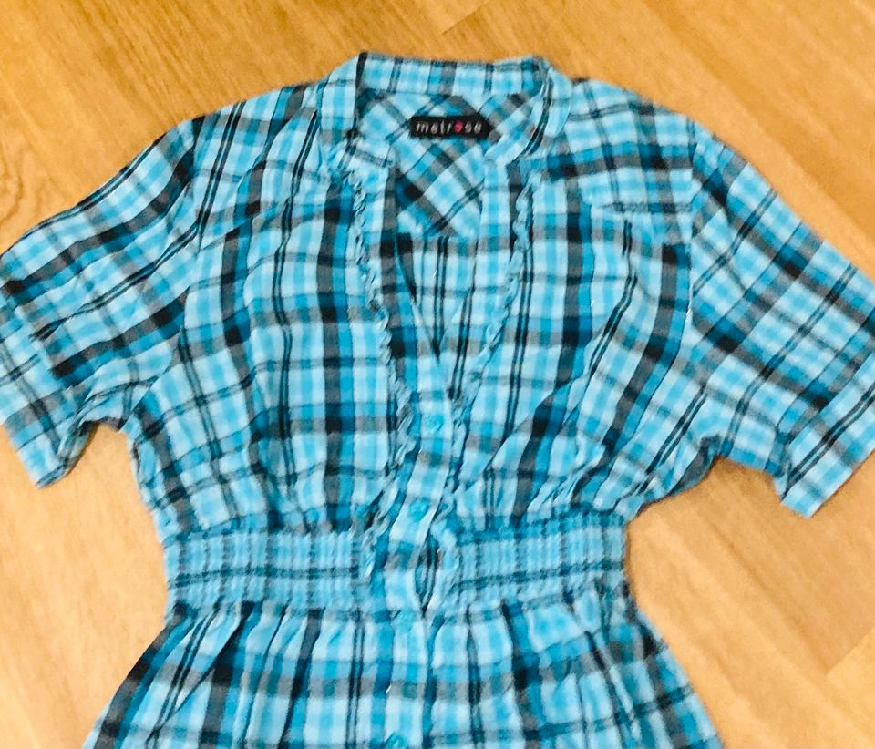 Damen Kurzarm Bluse/Longbluse Melrose „Karierter Look“ in München