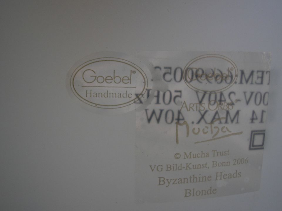 Lampe von Goebel - Artis Orbis - Motiv Mucha - Blonde 25 x 25 cm. in Landstuhl