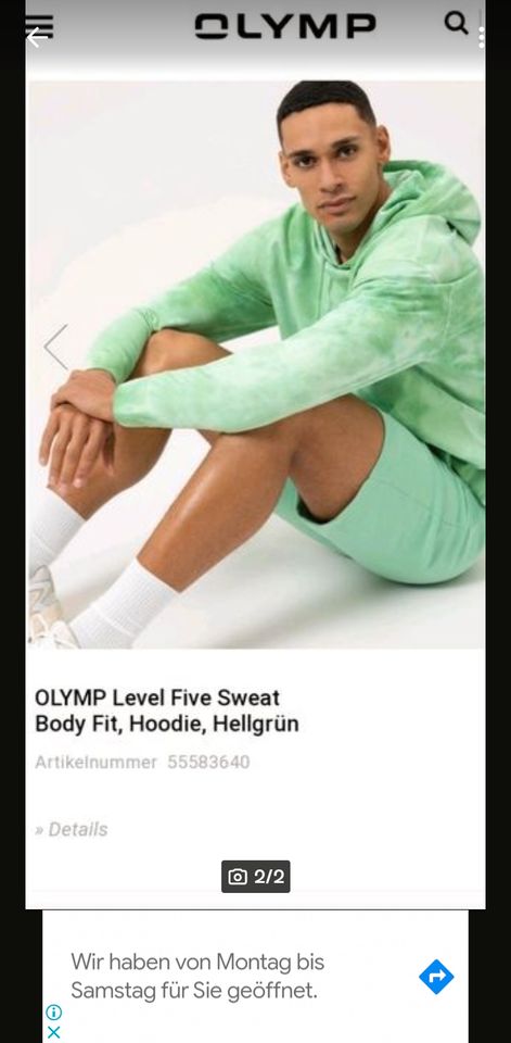 Olymp Sweatshirt M, neu, Level five, Hoodie, hellgrün in Nordenholz