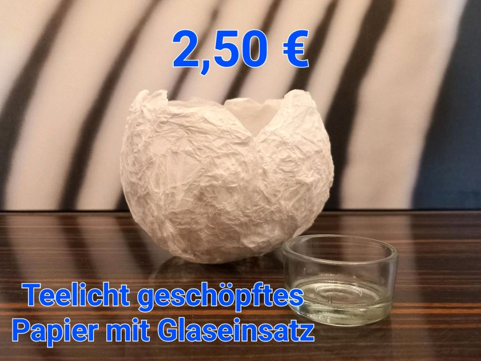hübsche kleine Deko-Artikel SOMMER Teelichter Vase Glas Papier in Frankfurt am Main
