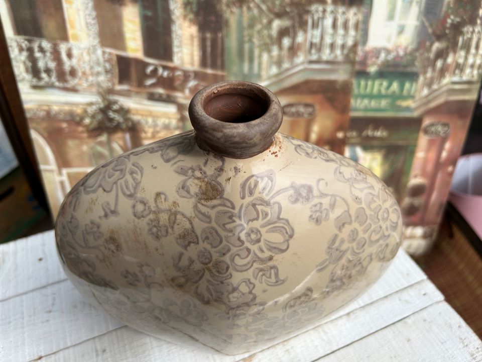 Vase beige Creme Ornamente Fischers Lagerhaus China Chinesisch in Wuppertal