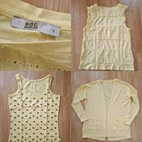 Damen EDC Top, dünne Strickjacke, gelb, Gr. L, Palmenmotiv Sachsen-Anhalt - Queis Vorschau