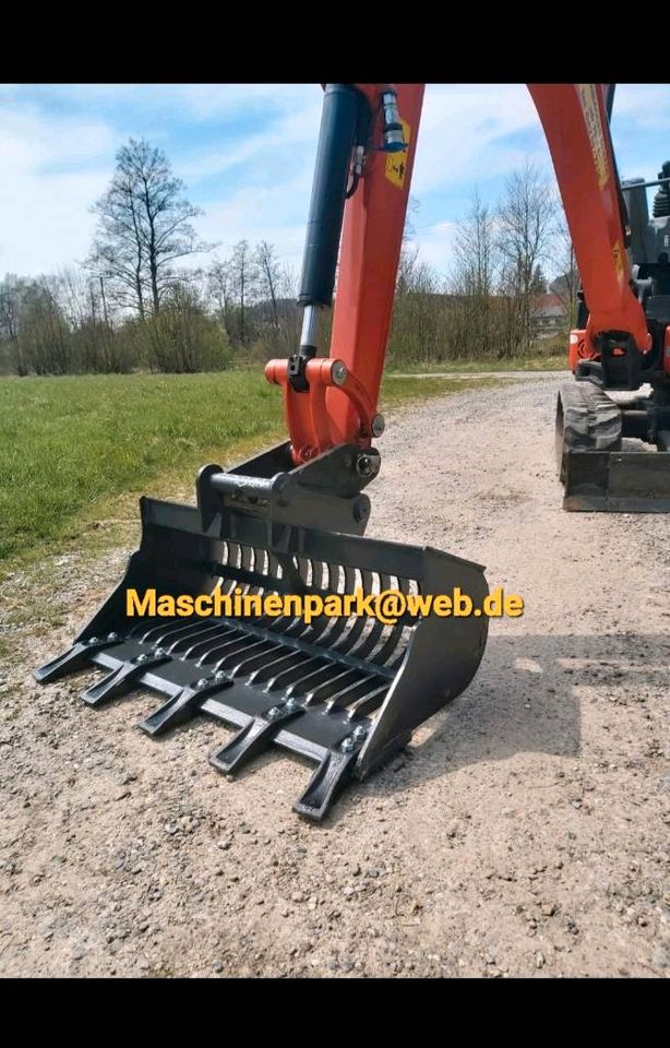 ✅️ 80cm / MS01 Symlock - Siebschaufel - Sortierschaufel - Bagger in Langenneufnach