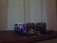 Mosaik Windlichter Teelichtgläser dunkelblau Niedersachsen - Hilgermissen Vorschau