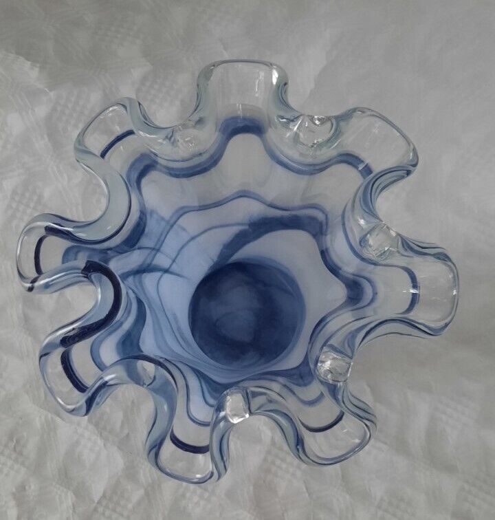 MURANO Glas Vase von Tammaro Home; türkis, blau; NEU in Halver