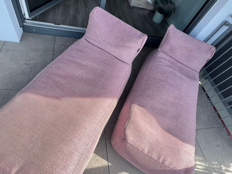 ROOLF Living Dotty Sitzsack-Longchair Pink wasserdicht in Seddiner See