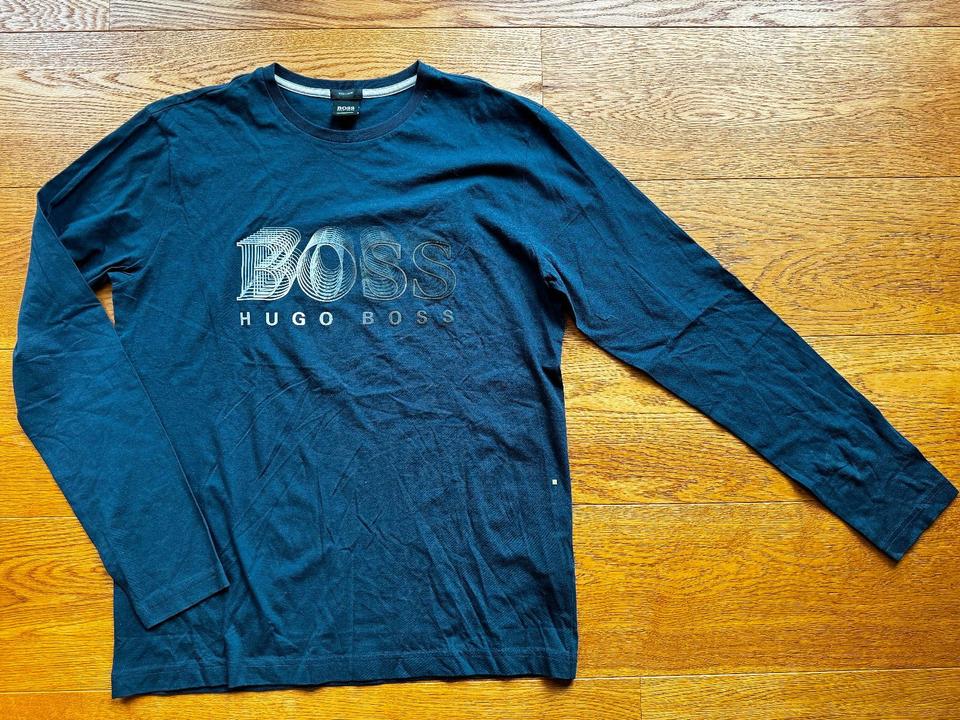 BOSS Longshirt dunkelblau lang Baumwolle NEU L Regular fit in Fredersdorf-Vogelsdorf