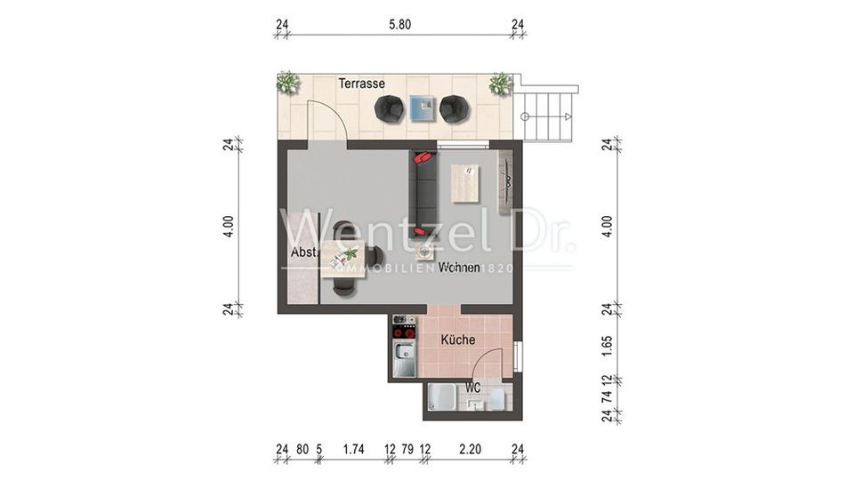 PROVISIONSFREI FÜR KÄUFER - Gemütliche 1-Zimmer Wohnung mit sonniger Terrasse in Dieburg