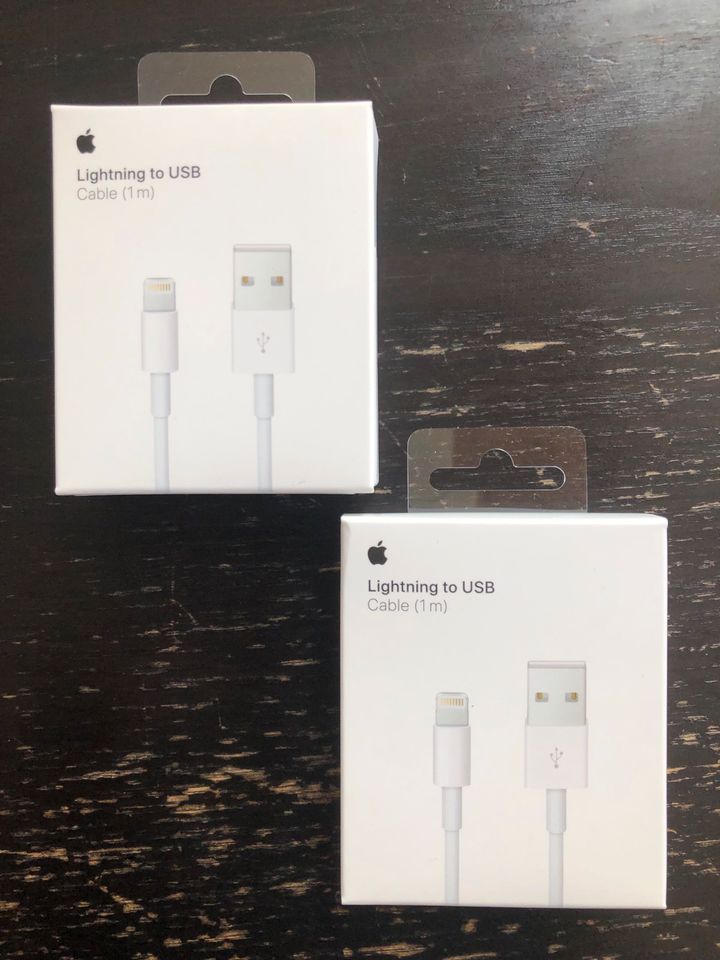 2x Original apple Ladekabel lightning USB für iphone ipad, OVP in Teisnach