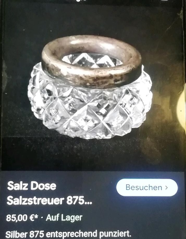 ❤️3x Alte Saliere Kristallglas Sterlingsilber Punze 925❤️ in Braunschweig