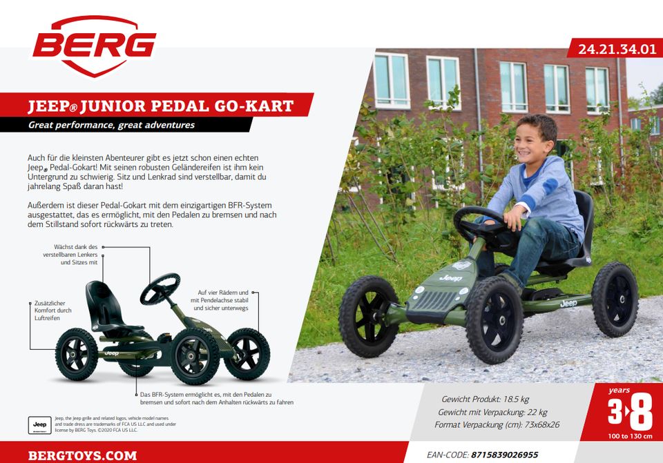 BERG Toys Gokart Buddy Jeep Junior für Kinder ab 3 Jahren in Fröndenberg (Ruhr)