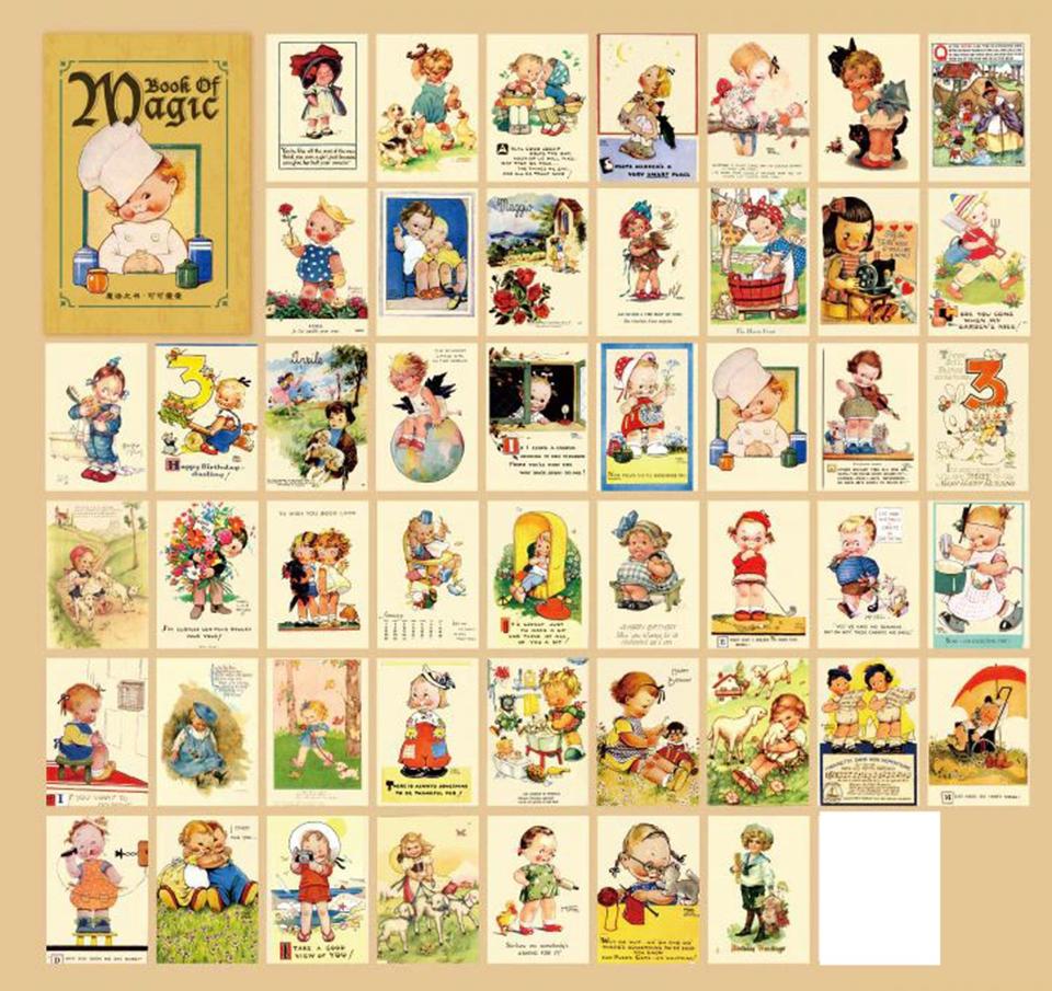 Book Buch 100 Retro Bilder Scrapbook  Aufkleben Kawaii 62 mm in Werbellin