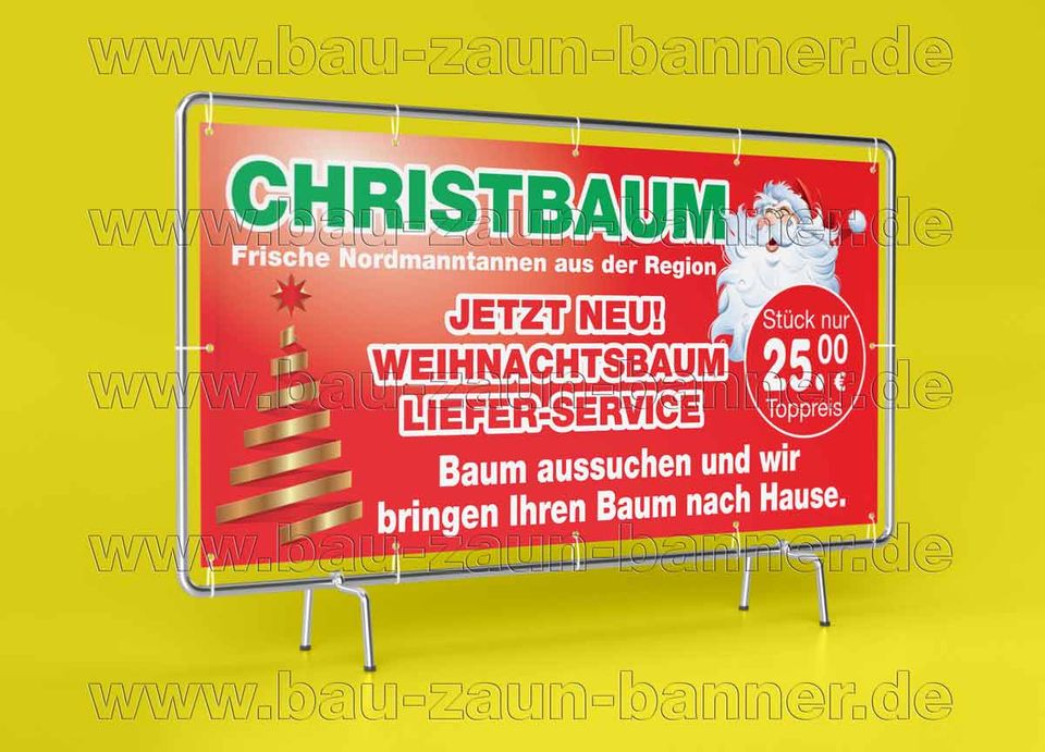 Weihnachtsbaum-verkauf - Christbaum Bau-Zaun-Banner Werbung in Hamburg