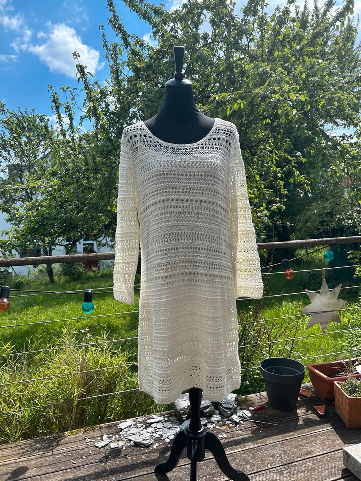 Tolles Kleid naturfarbenes Garn mit Unterkleid XL in Waiblingen