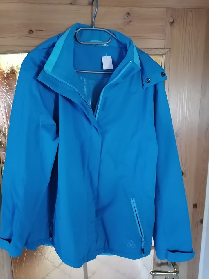 Regenjacke mit Kapuze - "Tech-Shell" mittelblau Gr. 38 Damen in Geiselhöring