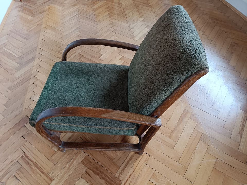 Sessel verstellbar Art Deco Jindrich Halabala 30er Vintage Stuhl in Triptis