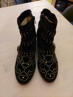 *Buffalo*Stiefeletten Boots 38 Schwarz Samt Nieten Gold Schnallen Bayern - Pommelsbrunn Vorschau