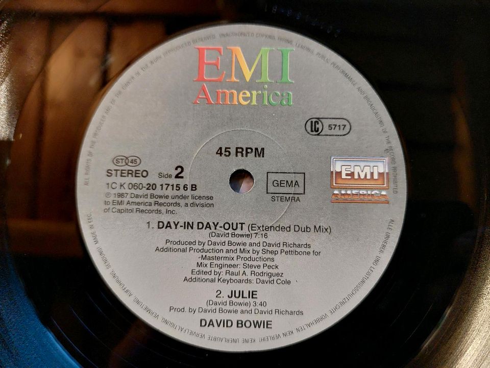 David Bowie Day In Day Out Maxi Vinyl Single Schallplatte in Saldenburg