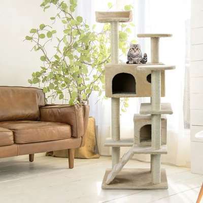 NEU * Katzen Kratzbaum * 132 cm * beige - weiss in Spenge