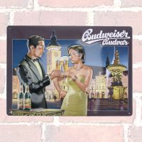 Budweiser Bier Blechschild Bar Kneipe Werbeschild Brauerei Thüringen - Kahla Vorschau