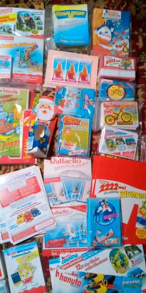 FERRERO KINDER Reklame KONVOLUT Küsschen Giotto Duplo 90er in Annaberg-Buchholz