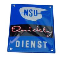 NSU Quickly Dienst Emailleschild Baden-Württemberg - Friesenheim Vorschau